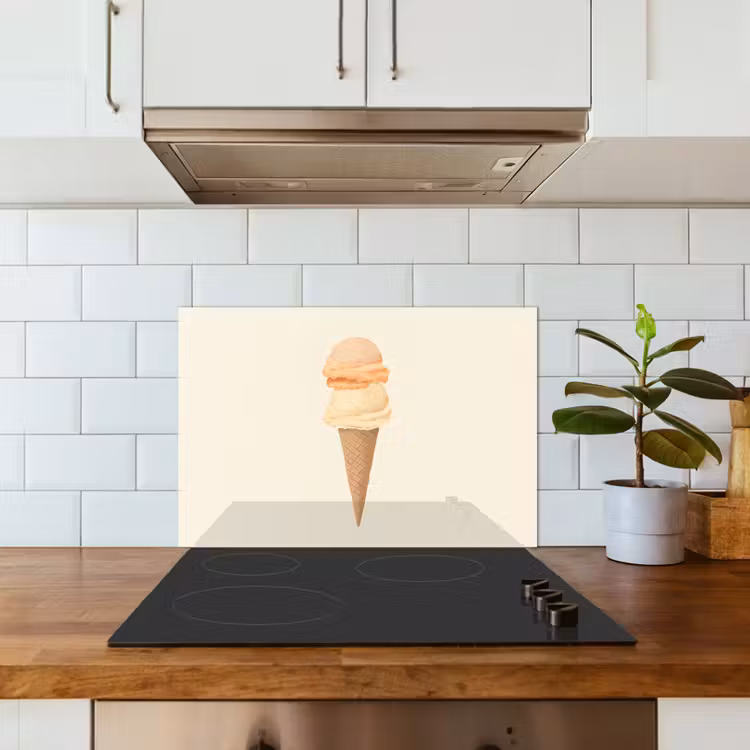 Spatscherm keuken - Minimalistisch - Schepijs - Hoorntje - Beige — 6
