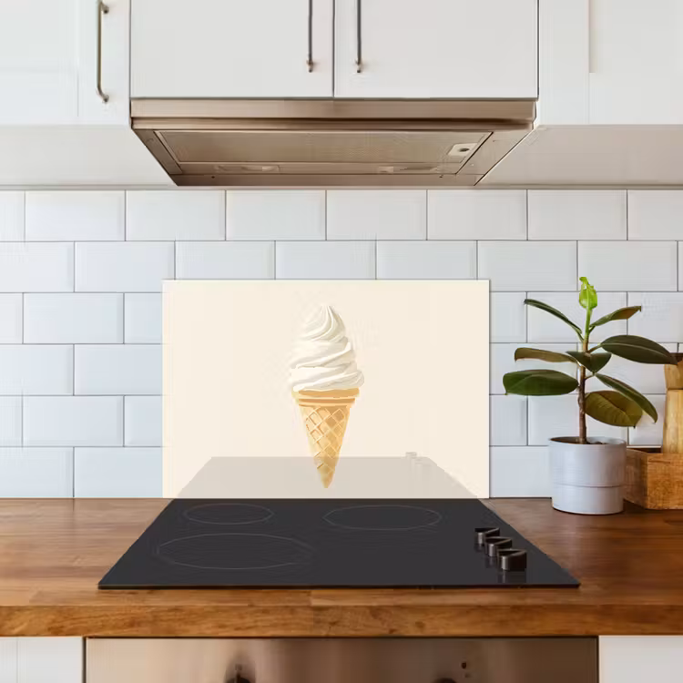 Spatscherm keuken - Softijs - Hoorntje - Wit — 6