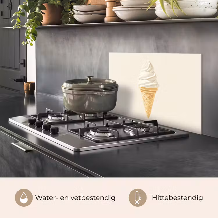 Spatscherm keuken - Softijs - Hoorntje - Wit — 7