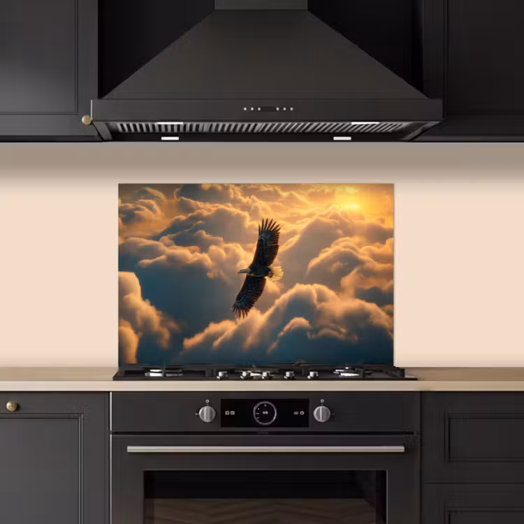 Spatscherm keuken - Adelaar - Wolken - Zon — 2