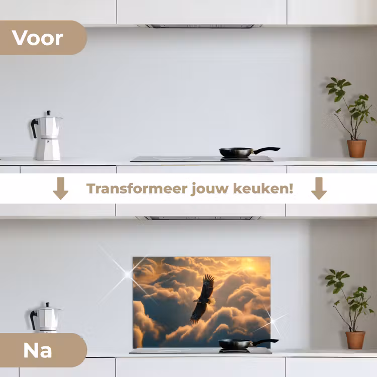 Spatscherm keuken - Adelaar - Wolken - Zon — 3