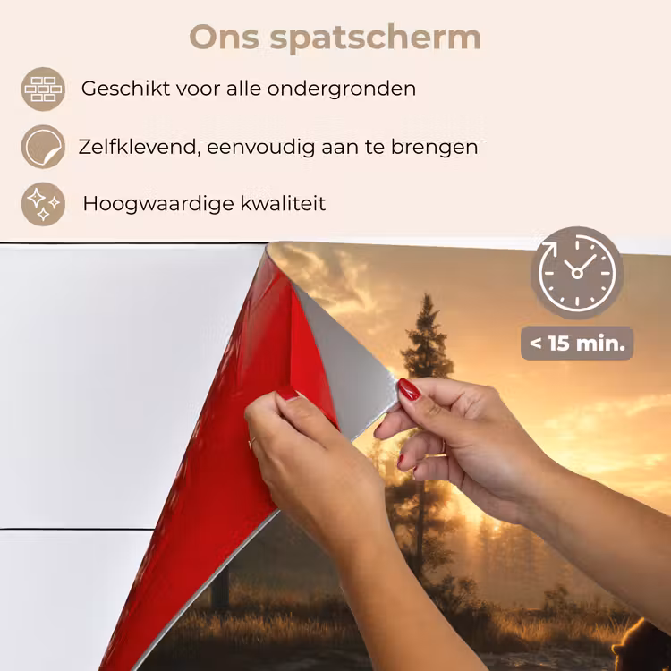 Spatscherm keuken - Beer - water - Bos - Ochtendlicht — 4