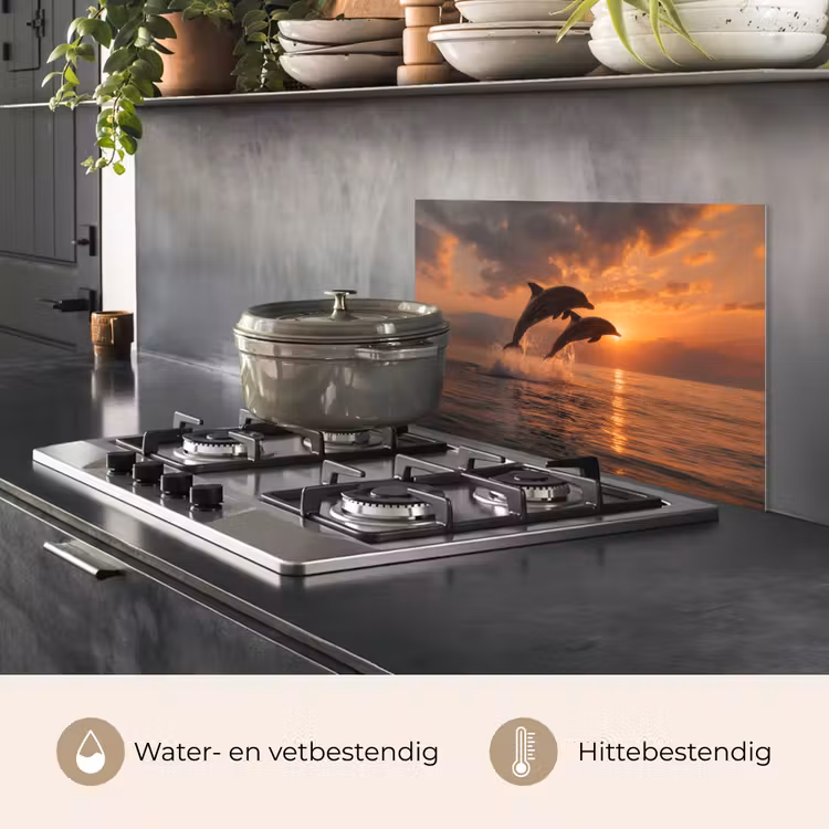 Spatscherm keuken - Dolfijnen - Zee - Realistisch — 7