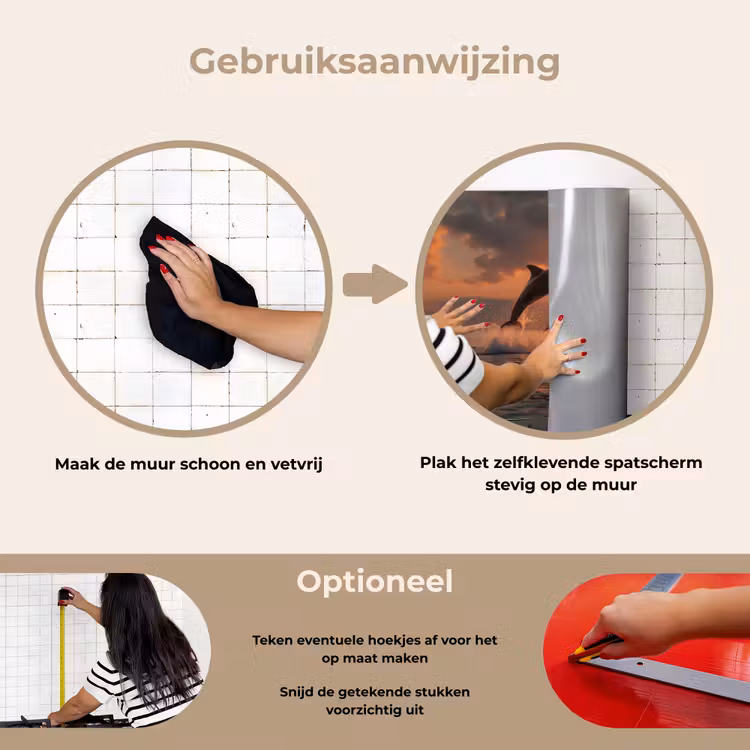 Spatscherm keuken - Dolfijnen - Zee - Realistisch — 8