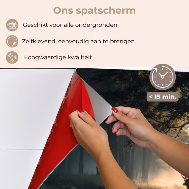 Spatscherm keuken - Hert - Bosbeek - Mystiek — 4