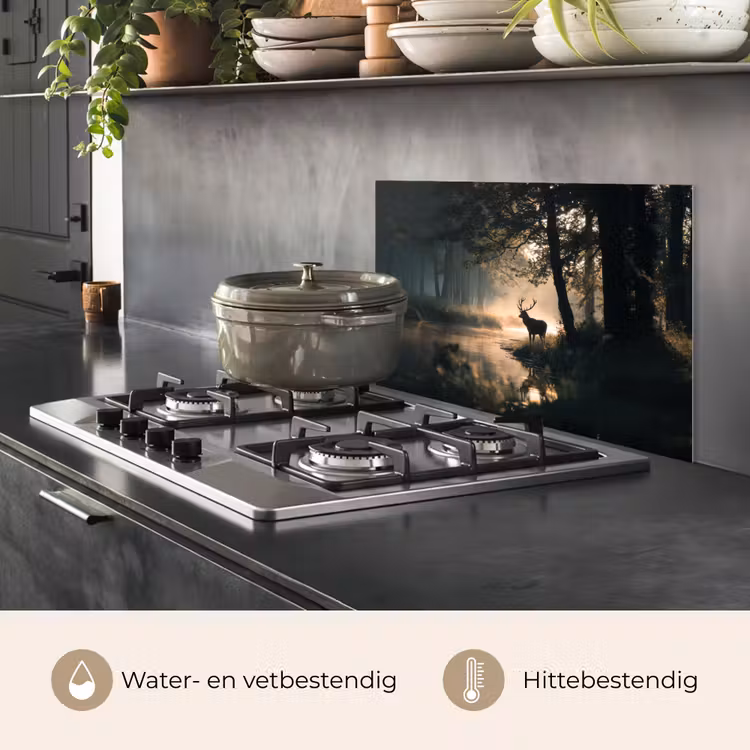 Spatscherm keuken - Hert - Bosbeek - Mystiek — 7