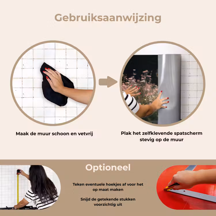 Spatscherm keuken - Hert - Wilde bloemen - Bos — 8