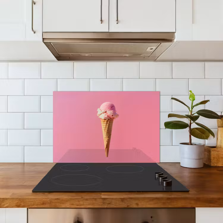 Spatscherm keuken - Hoorntje - Schepijs - Roze — 6