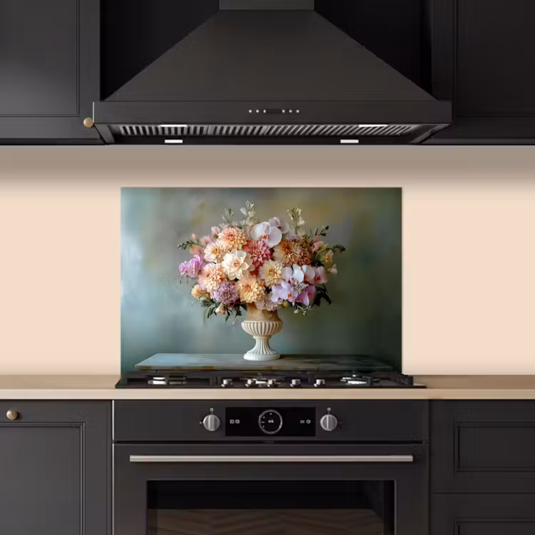 Spatscherm keuken - Orchidee - Boeket - Vaas - Bloemen — 2