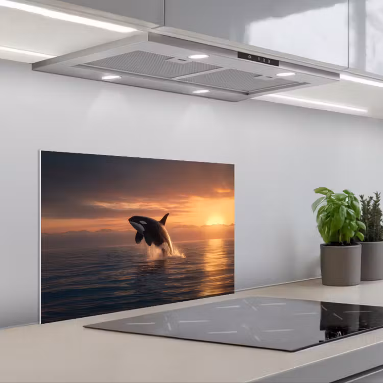 Spatscherm keuken - Orka - Zee - Zonsondergang — 5