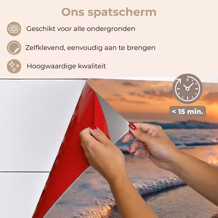 Spatscherm keuken - Schildpad - strand - Zonsondergang — 4
