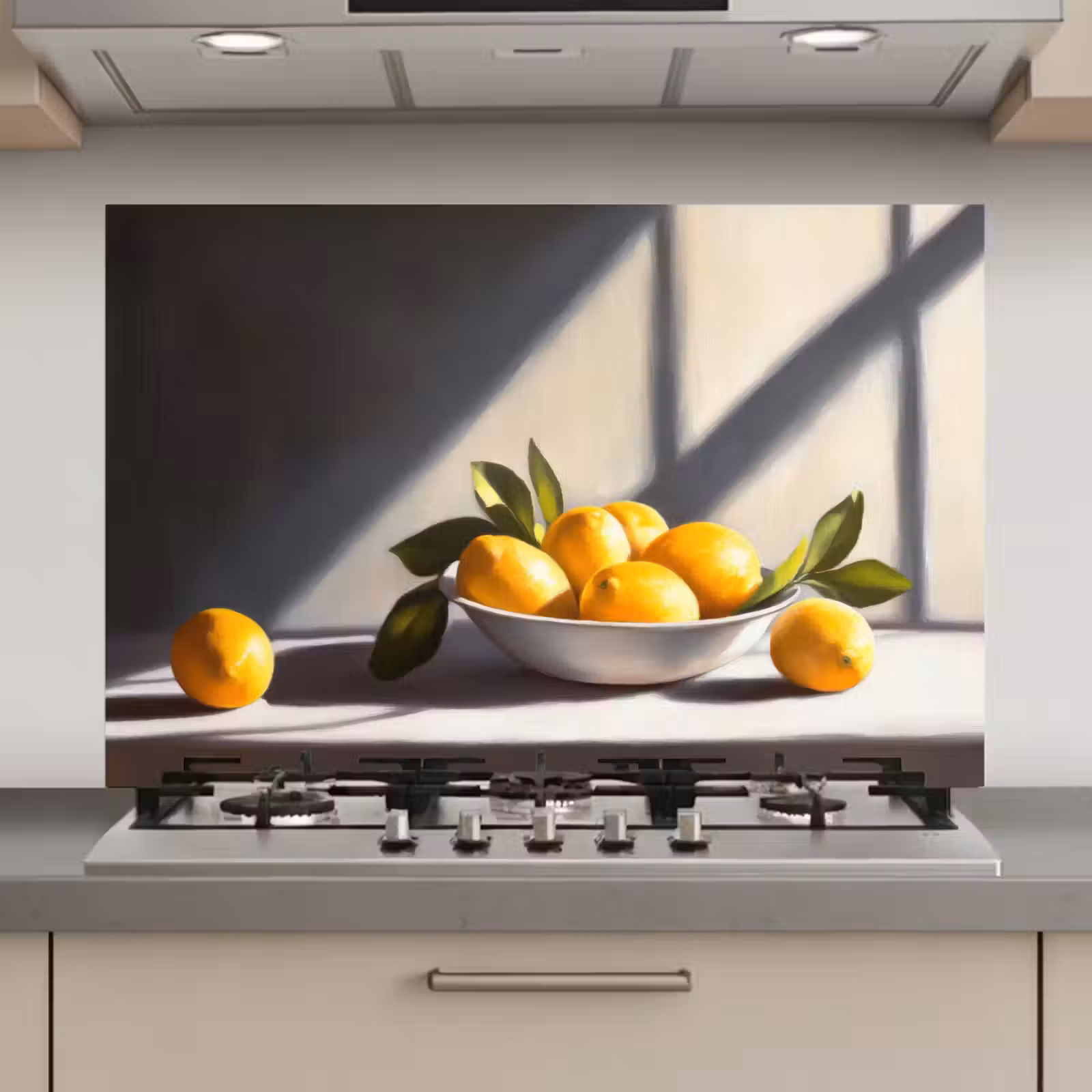 Spatscherm keuken - Citroenen - Stilleven - Geel — 1