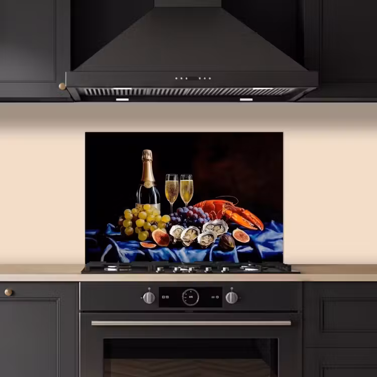 Spatscherm keuken - Champagne - Luxe - Oesters — 2