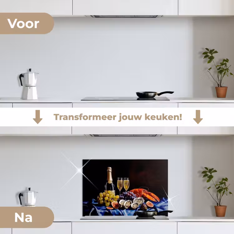 Spatscherm keuken - Champagne - Luxe - Oesters — 3