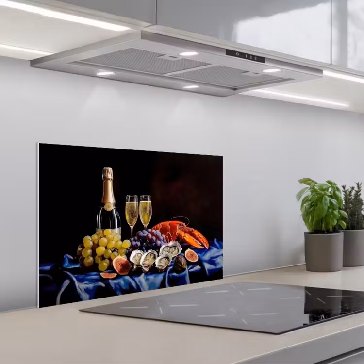 Spatscherm keuken - Champagne - Luxe - Oesters — 5