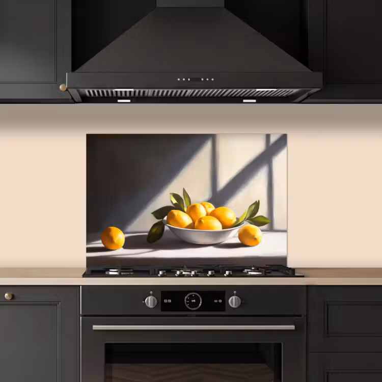 Spatscherm keuken - Citroenen - Stilleven - Geel — 2
