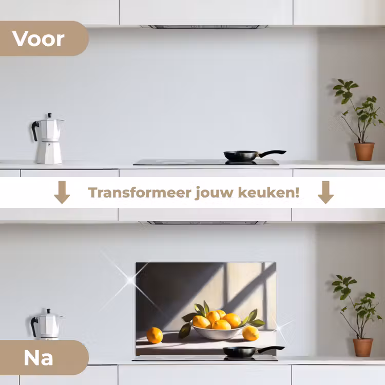 Spatscherm keuken - Citroenen - Stilleven - Geel — 3