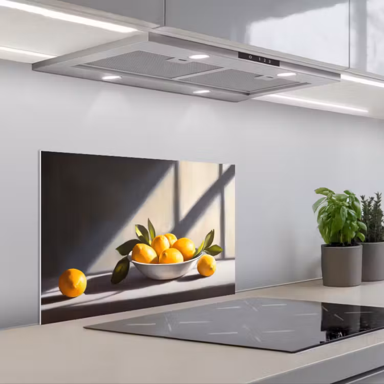 Spatscherm keuken - Citroenen - Stilleven - Geel — 5