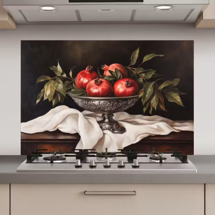Spatscherm keuken - Granaatappels - Klassiek - Vintage — 1
