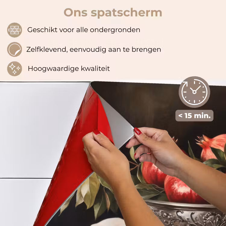 Spatscherm keuken - Granaatappels - Klassiek - Vintage — 4