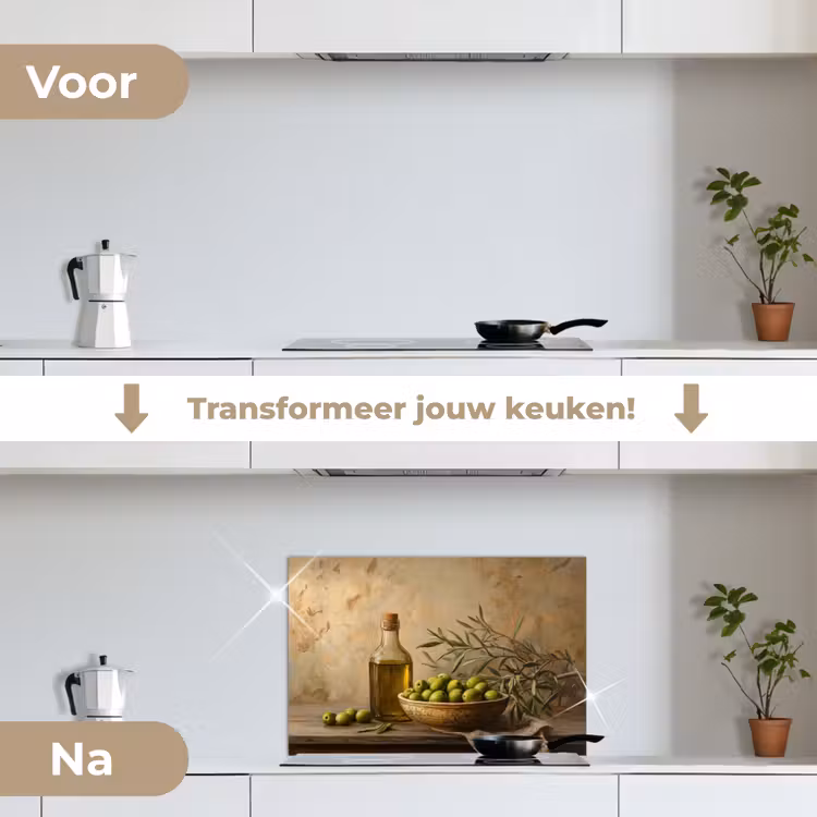 Spatscherm keuken - Olijven - Stilleven - Vintage — 3
