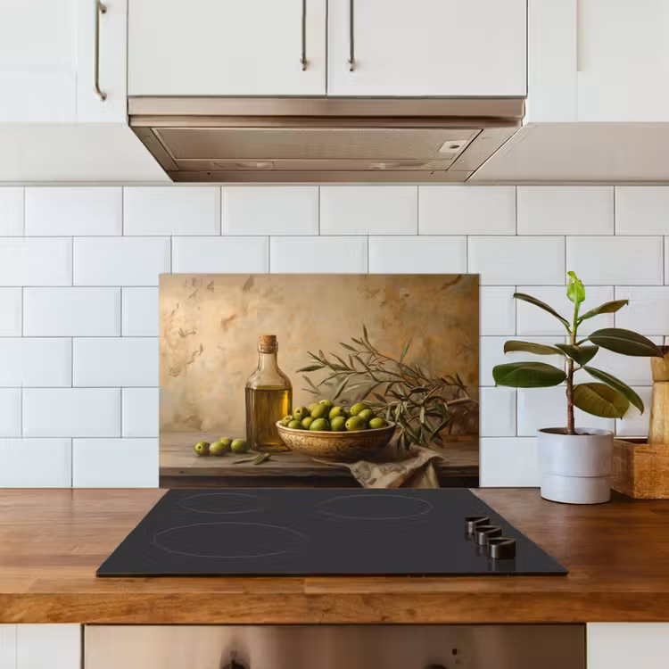 Spatscherm keuken - Olijven - Stilleven - Vintage — 6