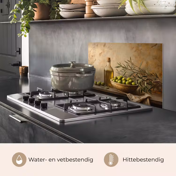 Spatscherm keuken - Olijven - Stilleven - Vintage — 7