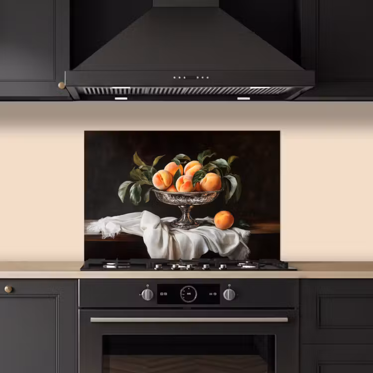 Spatscherm keuken - Stilleven - Perziken - Vintage — 2