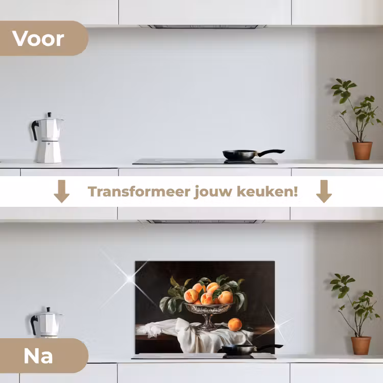 Spatscherm keuken - Stilleven - Perziken - Vintage — 3