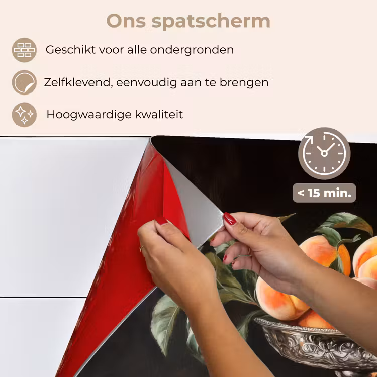 Spatscherm keuken - Stilleven - Perziken - Vintage — 4