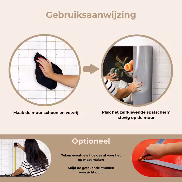 Spatscherm keuken - Stilleven - Perziken - Vintage — 8