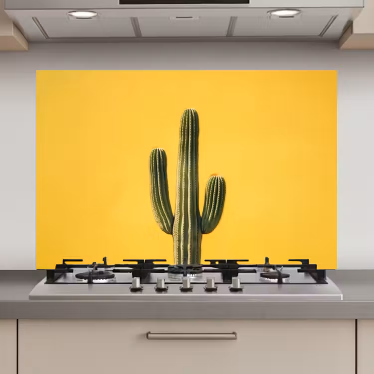 Spatscherm keuken - Cactus - Groen - Minimalistisch — 1