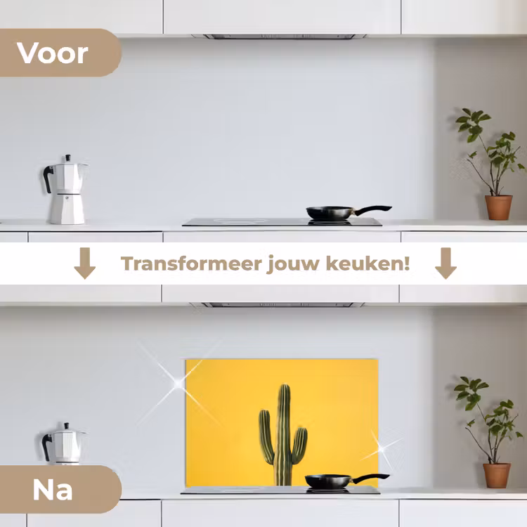 Spatscherm keuken - Cactus - Groen - Minimalistisch — 3