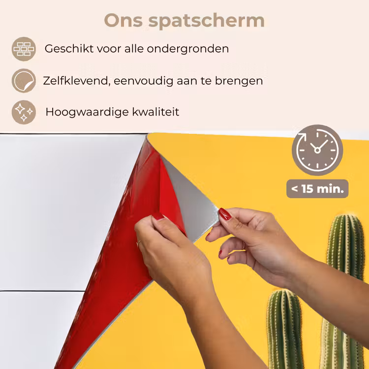 Spatscherm keuken - Cactus - Groen - Minimalistisch — 4