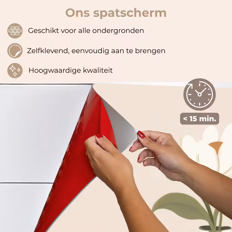Spatscherm keuken - Bloem - Wit - Vaas - Quote — 4