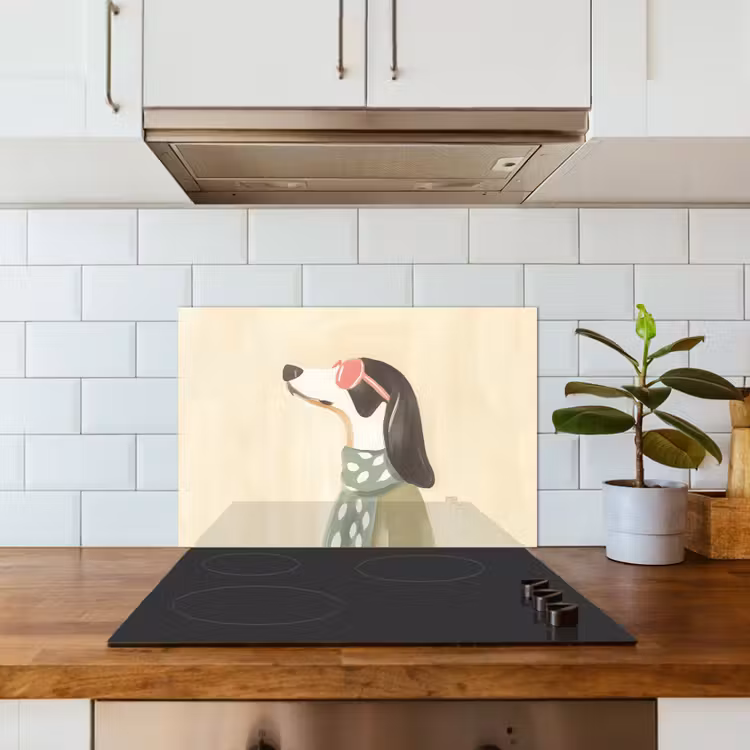 Spatscherm keuken - Hond - Zonnebril - Sjaal — 6