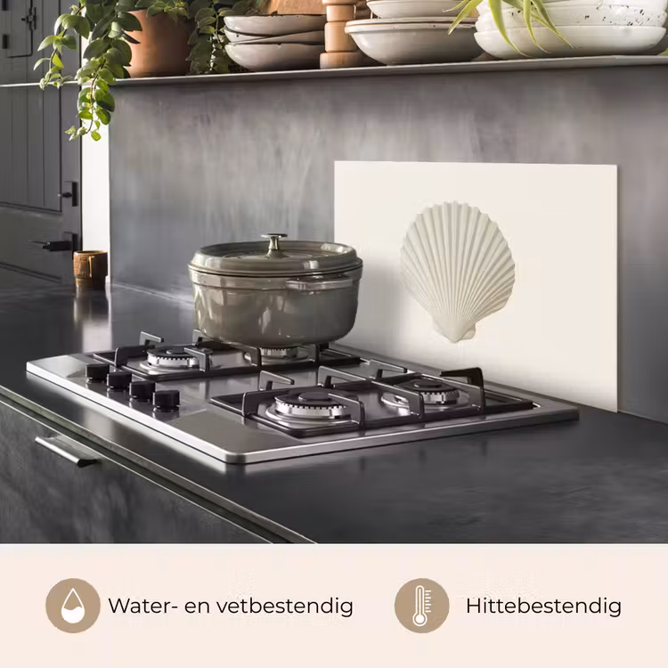 Spatscherm keuken - Schelp - Minimalistisch - Wit — 7