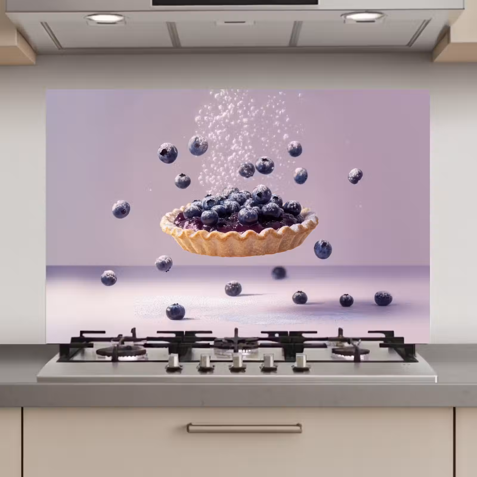 Spatscherm keuken - Eten - Taart - Bessen - Blauw — 1
