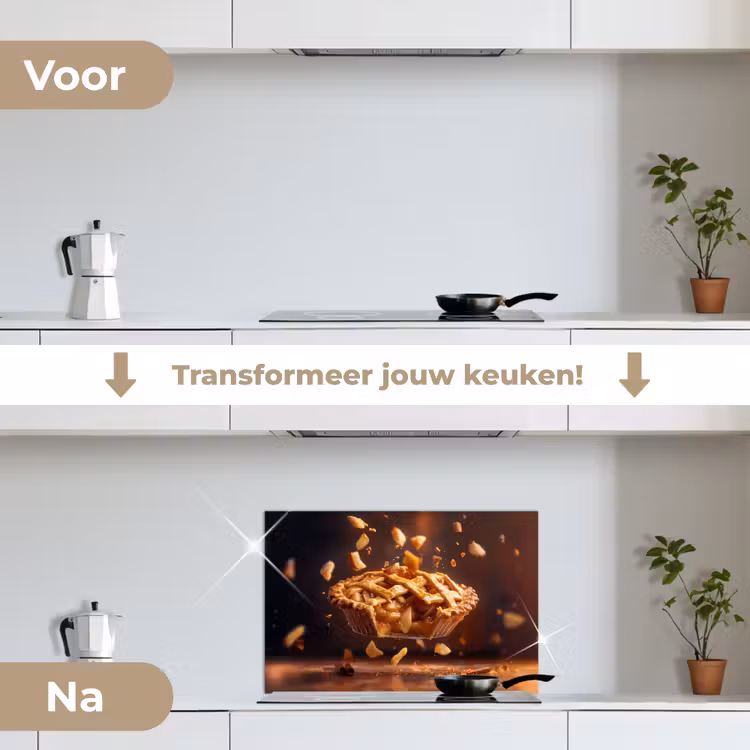Spatscherm keuken - Appel - Taart - Warm - Eten — 3