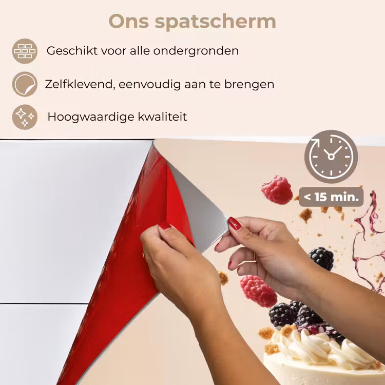 Spatscherm keuken - Cheesecake - Eten - Roze - Taart — 4