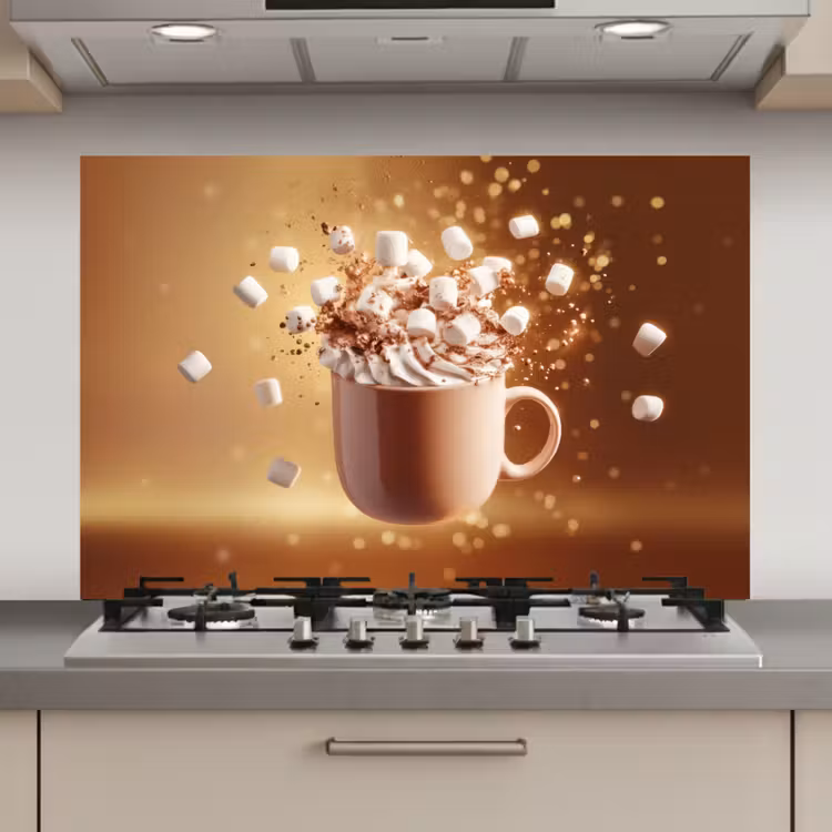 Spatscherm keuken - Chocomelk - Drinken - Warm - Bruin — 1