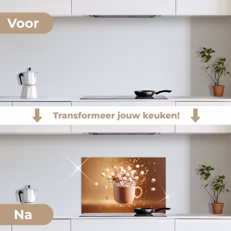 Spatscherm keuken - Chocomelk - Drinken - Warm - Bruin — 3