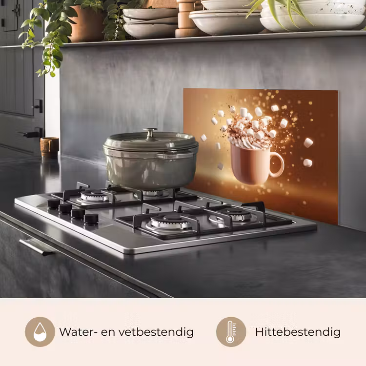 Spatscherm keuken - Chocomelk - Drinken - Warm - Bruin — 7