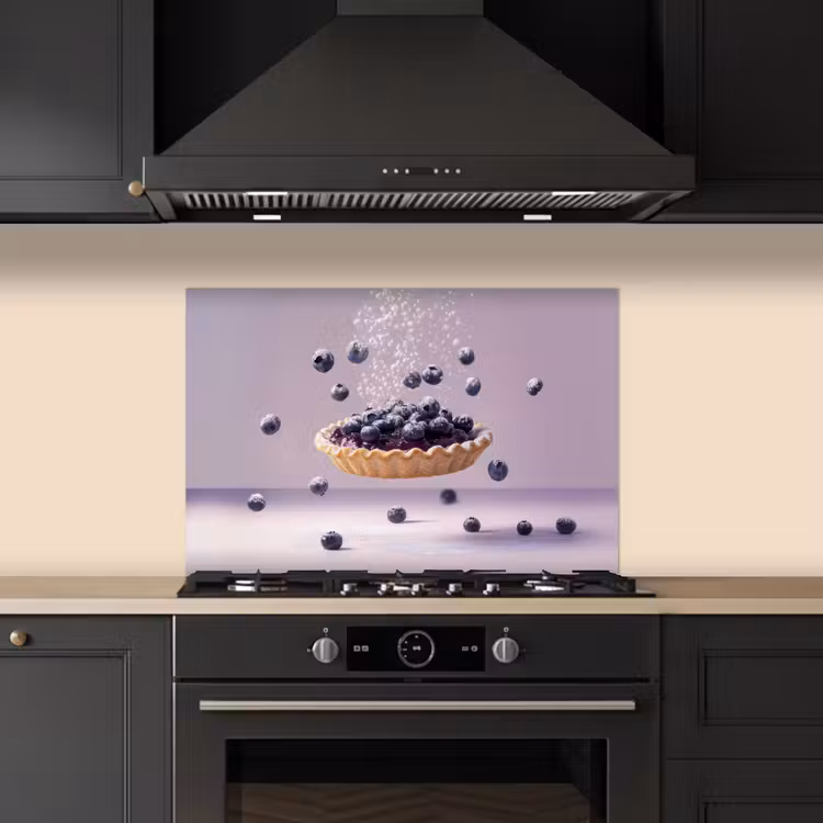 Spatscherm keuken - Eten - Taart - Bessen - Blauw — 2