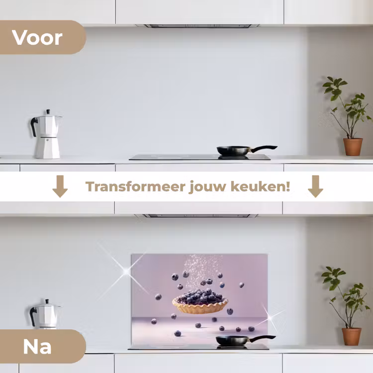 Spatscherm keuken - Eten - Taart - Bessen - Blauw — 3