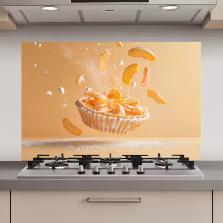 Spatscherm keuken - Peach - Eten - Taart - Oranje — 1