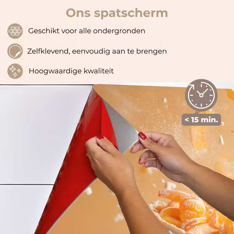 Spatscherm keuken - Peach - Eten - Taart - Oranje — 4