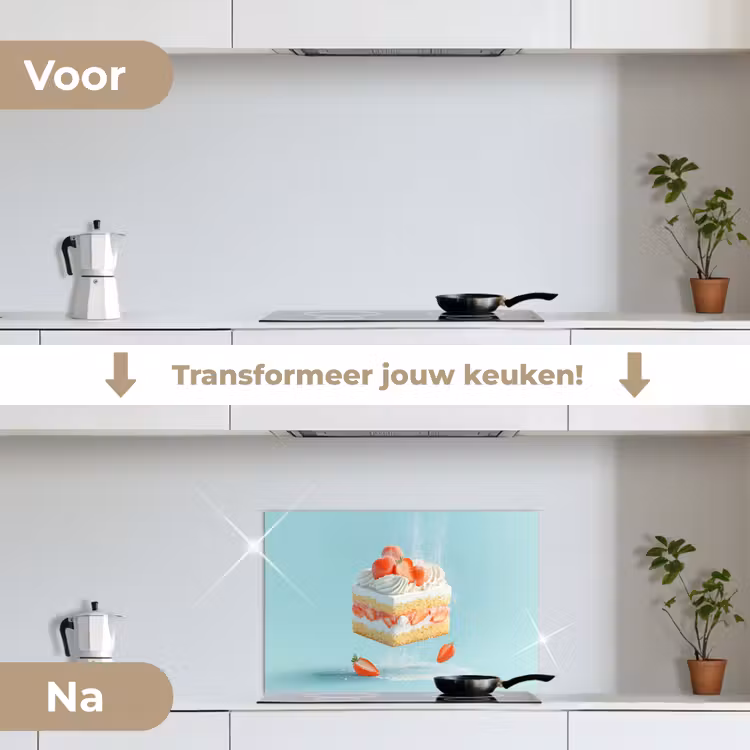 Spatscherm keuken - Slagroom - Taart - Blauw - Eten — 3