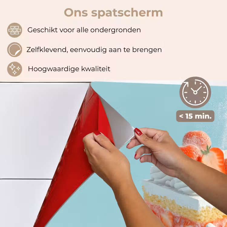 Spatscherm keuken - Slagroom - Taart - Blauw - Eten — 4