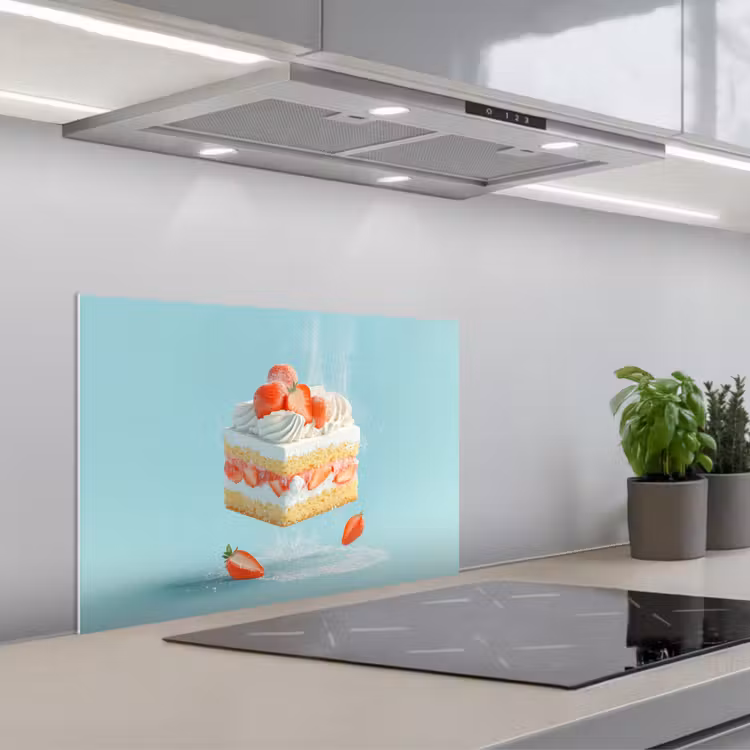 Spatscherm keuken - Slagroom - Taart - Blauw - Eten — 5
